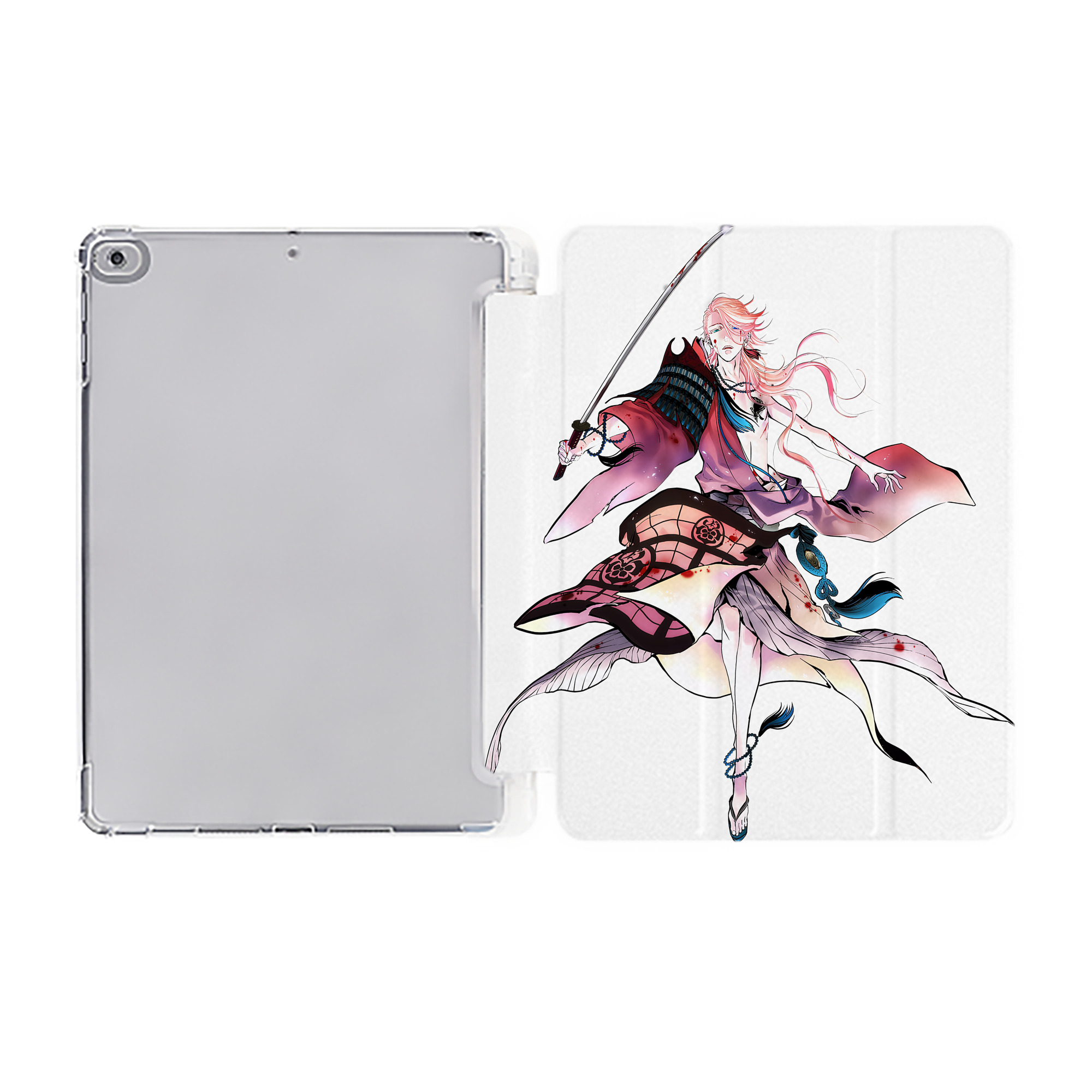 （画像用） 刀剣乱舞 Touken Ranbu IPad ケース ペン収納付き 三つ折りスタンド PUレザー×シリコン 対応機種9.5/10.5/10.9インチ